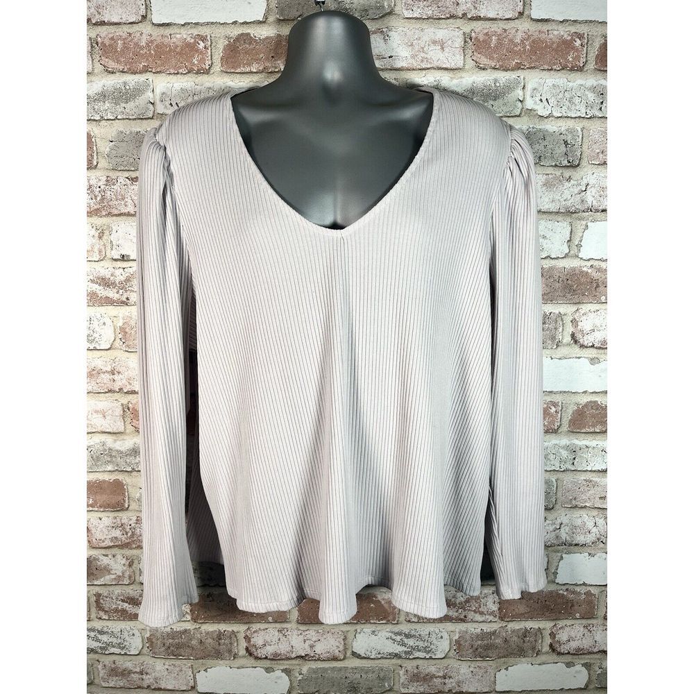 INC Long‎ Sleeve Ribbed Plus Size Top 4XL